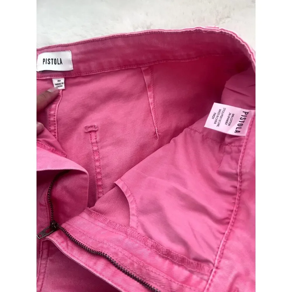 Chic Pistola Ashton Pink Straight Leg Carpenter Ankle Pants - Picture 6 of 7